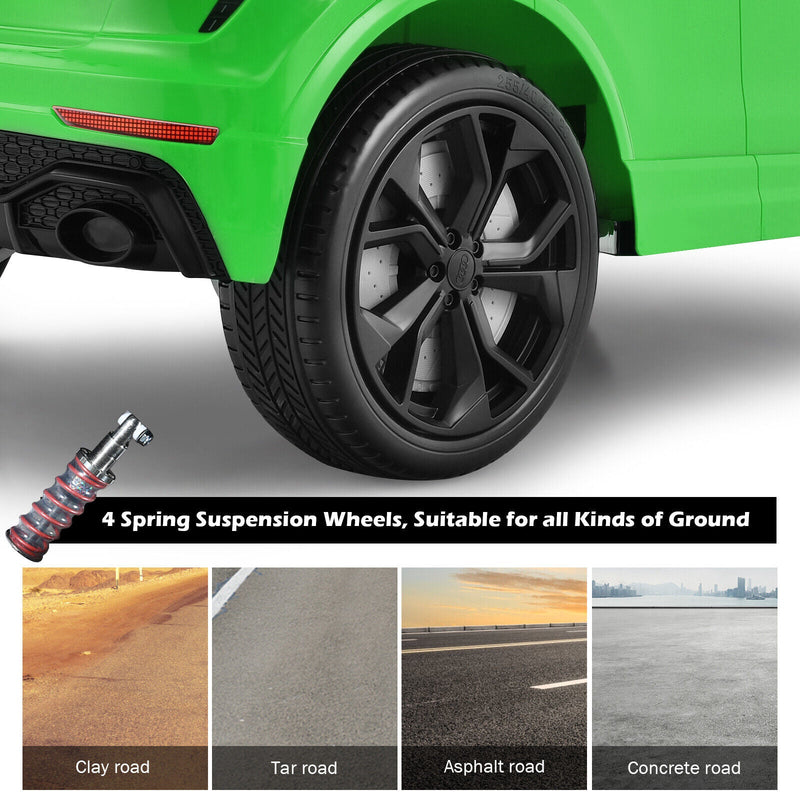 Load image into Gallery viewer, Licensed Audi RS Q8 12V Ride-On Car for Kids with Remote Control, Lights, and Music in Green
