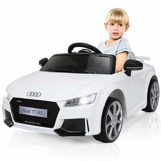 Licensed Audi TT RS Electric Ride-On Car for Kids with Remote Control and MP3 Player - White