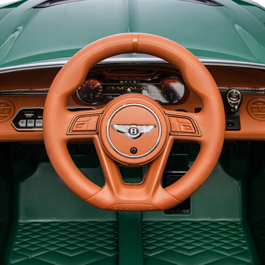 Licensed Bentley 2.4G Kids Ride On Car with Remote Control, 3 Speeds, and 12V Battery - Green