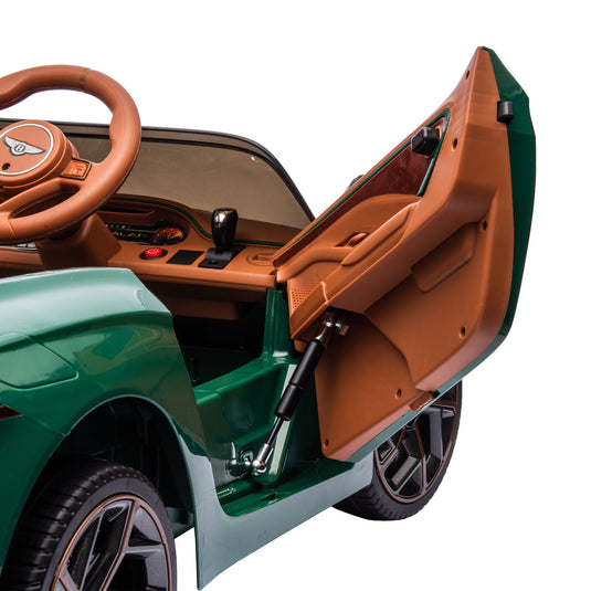 Licensed Bentley 2.4G Kids Ride On Car with Remote Control, 3 Speeds, and 12V Battery - Green
