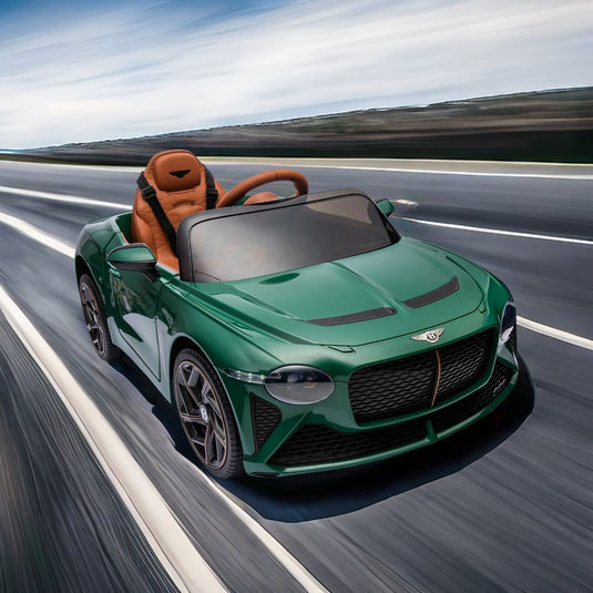 Licensed Bentley 2.4G Kids Ride On Car with Remote Control, 3 Speeds, and 12V Battery - Green