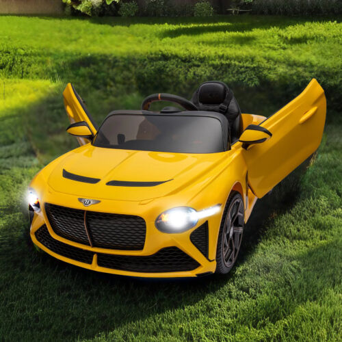 Load image into Gallery viewer, Licensed Bentley 2.4G Kids Ride On Car with Remote Control, 3 Speeds, and 12V Battery in Yellow
