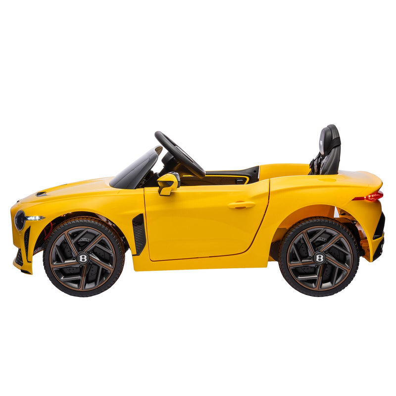 Load image into Gallery viewer, Licensed Bentley 2.4G Kids Ride On Car with Remote Control, 3 Speeds, and 12V Battery in Yellow
