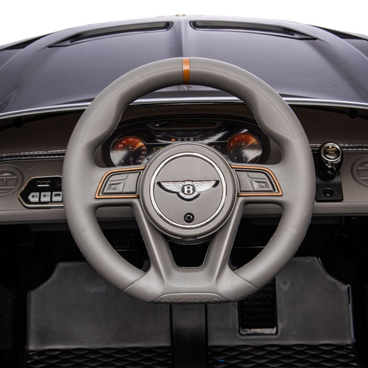 Licensed Bentley 2.4G RC Kids Ride On Car with 3 Speeds - Electric 12V 7A in Sleek Black