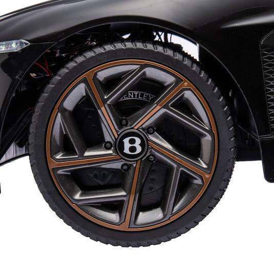 Licensed Bentley 2.4G RC Kids Ride On Car with 3 Speeds - Electric 12V 7A in Sleek Black