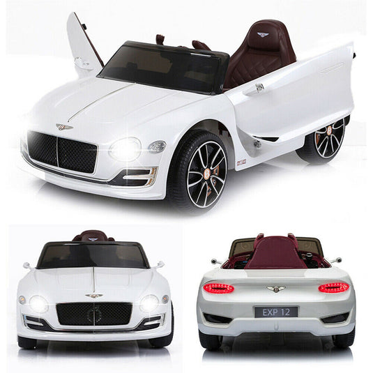 Electric Kids Ride-On Car with Remote Control, LED Lights, MP3 Player, and Bentley-Inspired Design - 12V