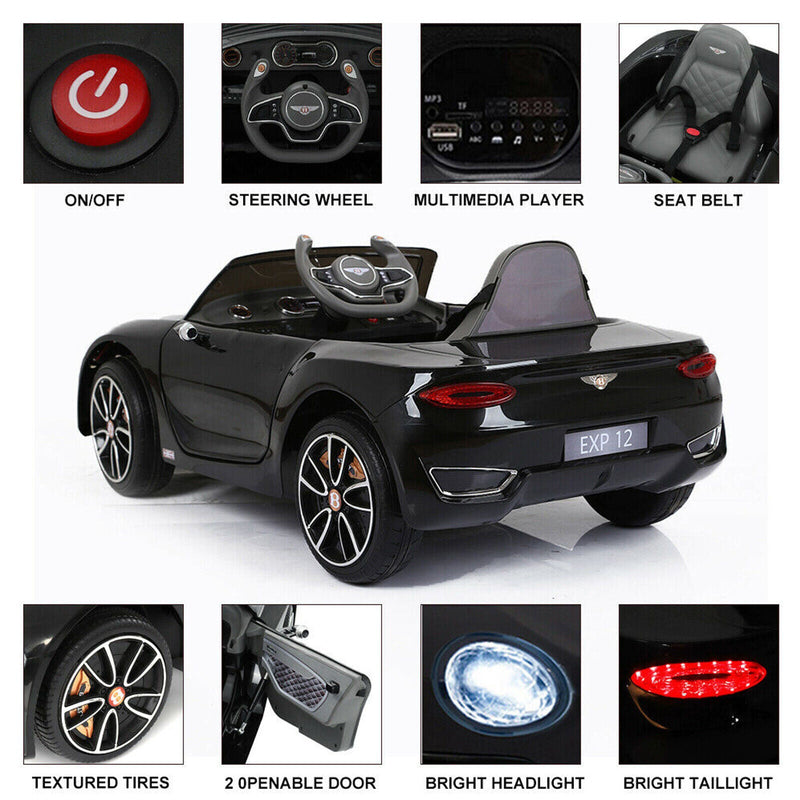 Load image into Gallery viewer, 12V Electric Kids Ride On Car with LED Lights - Bentley EXP12 Inspired Design
