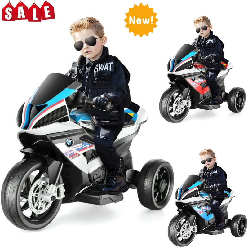 Load image into Gallery viewer, Licensed BMW 12V Battery Powered Electric Ride-On Motorcycle for Kids
