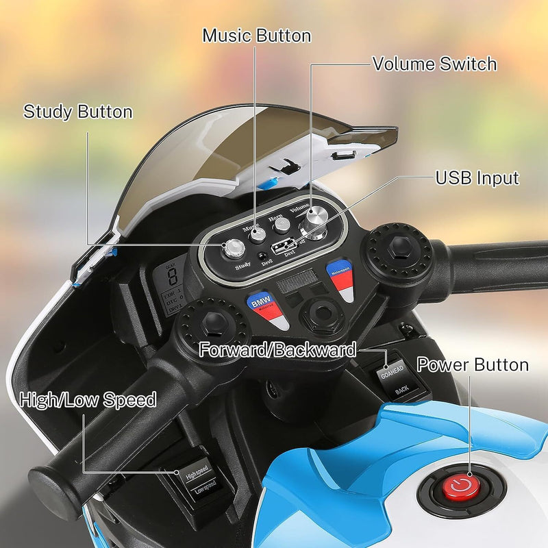 Load image into Gallery viewer, Licensed BMW 12V Battery Powered Electric Ride-On Motorcycle for Kids
