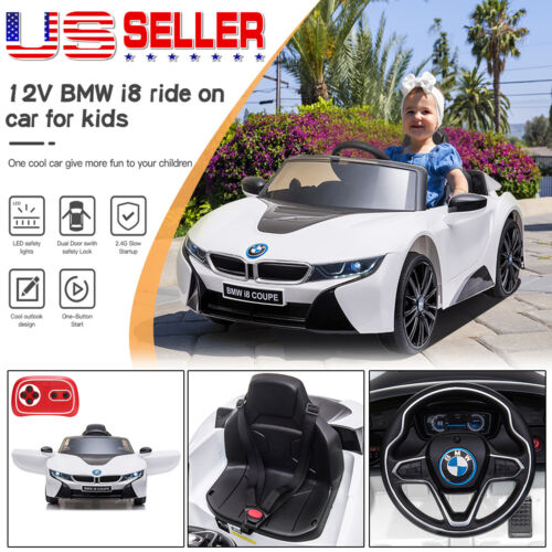 Load image into Gallery viewer, Licensed BMW I8 Coupe 12V Battery Powered Ride On Car for Kids with Remote Control and MP3 Compatibility
