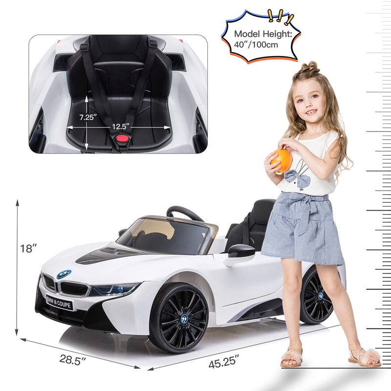 Load image into Gallery viewer, Licensed BMW I8 Coupe 12V Battery Powered Ride On Car for Kids with Remote Control and MP3 Compatibility
