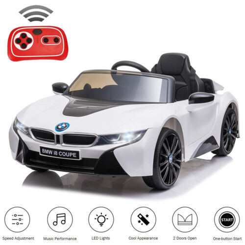 Load image into Gallery viewer, Licensed BMW I8 Electric Ride-On Car for Kids in White with Parental Remote Control
