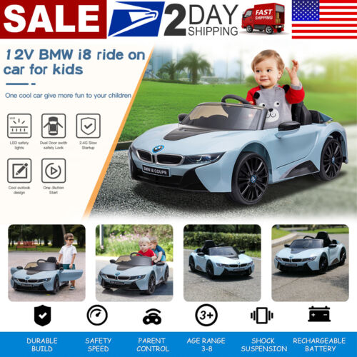 Licensed BMW i8 Electric Ride-On Car for Kids with Remote Control - 12V Powered Vehicle