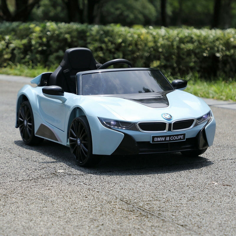 Load image into Gallery viewer, BMW I8 Electric Blue Kids Ride-On Car with Remote Control - Perfect for Christmas!
