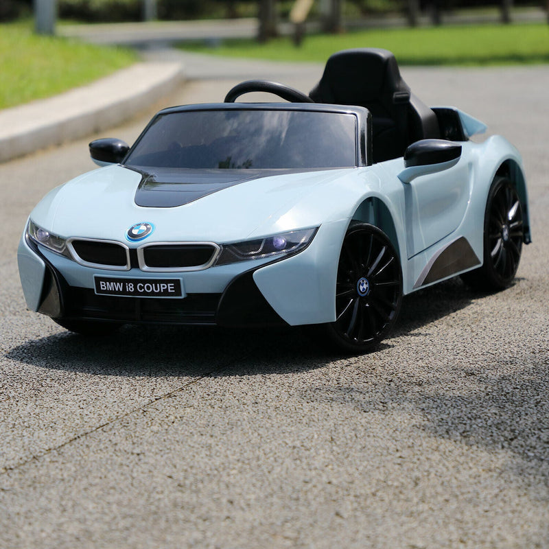 Load image into Gallery viewer, BMW I8 Electric Blue Kids Ride-On Car with Remote Control - Perfect for Christmas!
