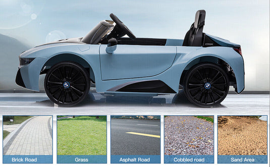 Licensed BMW I8 Electric Ride-On Car for Kids with Remote Control - Blue