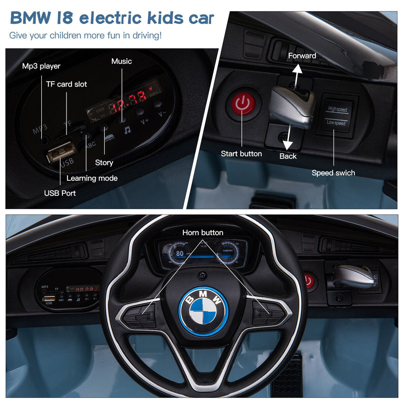 Load image into Gallery viewer, Licensed BMW I8 Style Electric Ride-On Car for Kids with LED Lights, Music, and Remote Control
