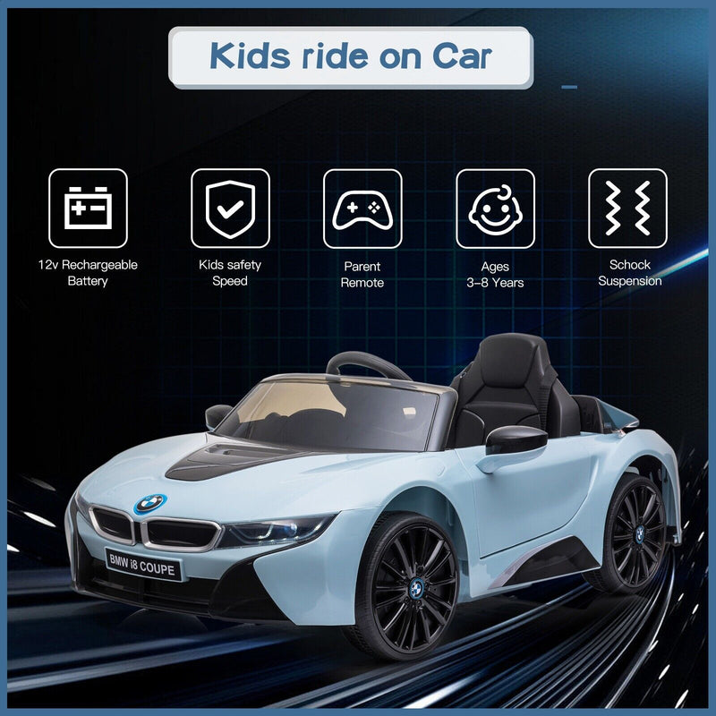 Load image into Gallery viewer, Licensed BMW I8 Style 12V Electric Ride On Car for Kids with LED Lights, Music, and Remote Control
