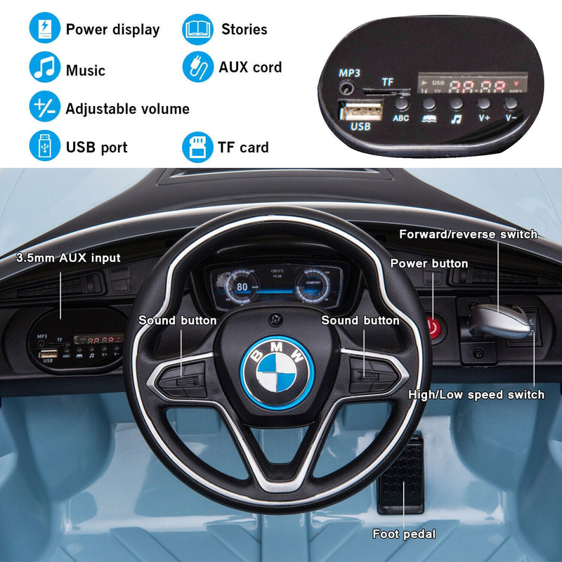 Load image into Gallery viewer, Licensed BMW I8 Electric Ride-On Car for Kids with Remote Control - 12V Toy Vehicle
