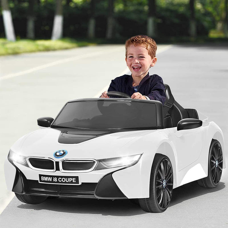 Load image into Gallery viewer, Licensed BMW i8 Style 12V Electric Ride-On Car for Kids with Remote Control, MP3 Player, and LED Lights

