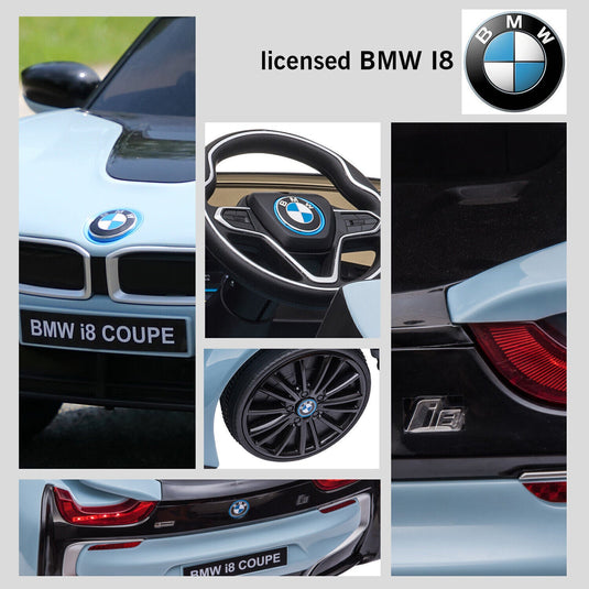 Licensed BMW i8 Style 12V Electric Ride-On Car for Kids with Remote Control, MP3 Player, and LED Lights