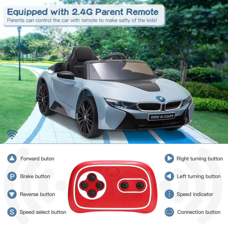 Load image into Gallery viewer, Licensed BMW i8 Style Electric Ride-On Car for Kids with Remote Control and LED MP3
