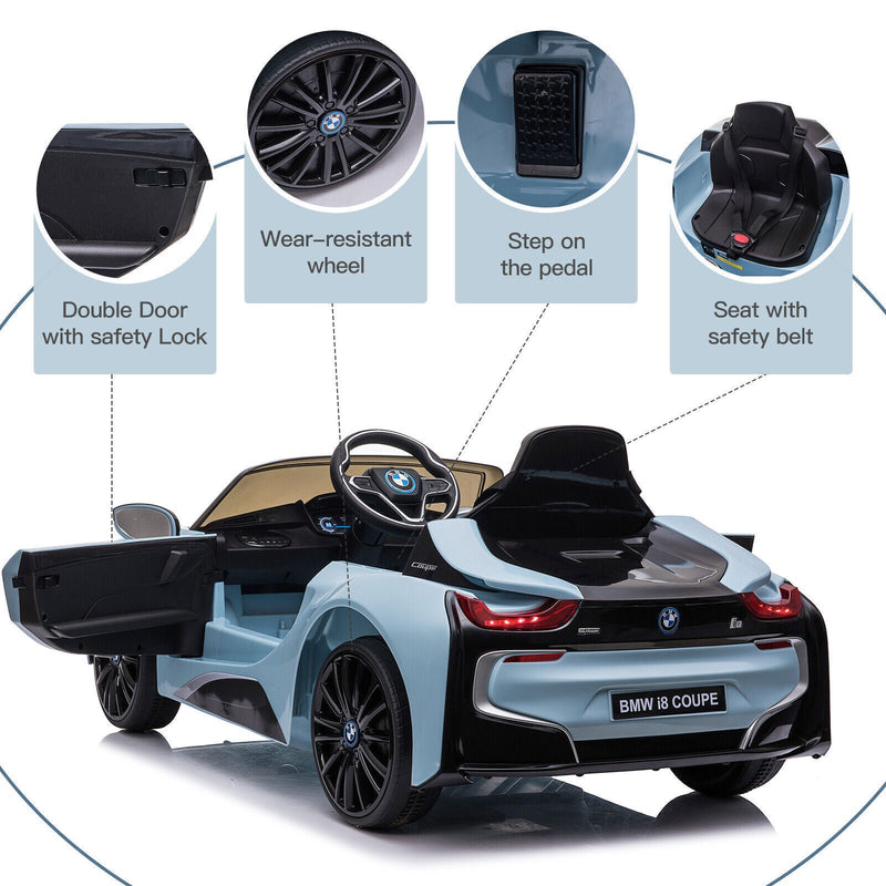 Load image into Gallery viewer, Licensed BMW i8 Style Electric Ride-On Car for Kids with Remote Control and LED MP3
