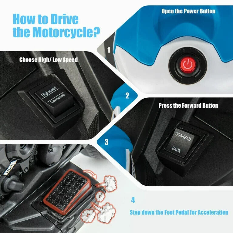 Load image into Gallery viewer, Licensed BMW Multi-Terrain Kids Motorcycle Ride-on Toy - 12V Battery Powered for Toddlers
