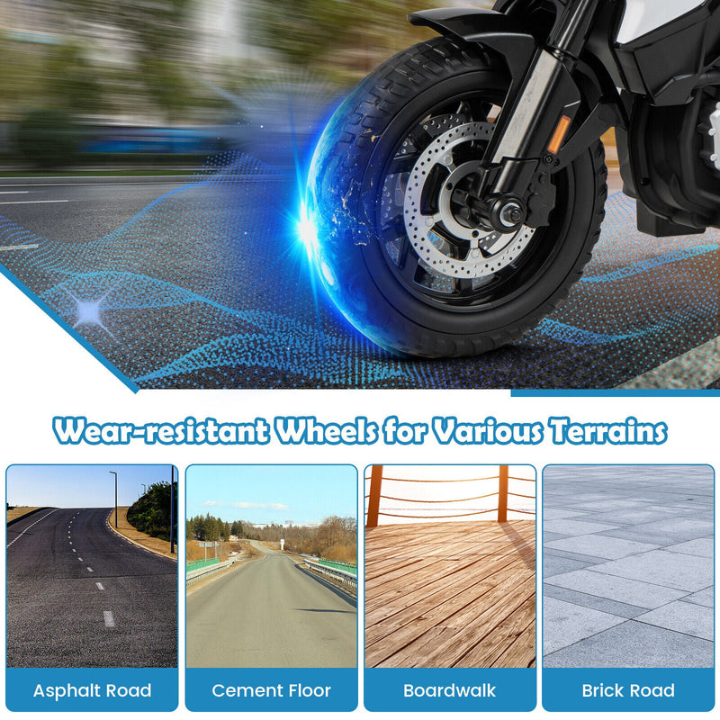 Load image into Gallery viewer, Licensed BMW Police Motorcycle Ride-On for Kids with Music and Lights - 12V White Dirt Bike
