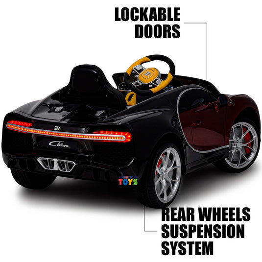 Licensed Bugatti R/C Car with Music, Leather Seat, and Multiple Color Options