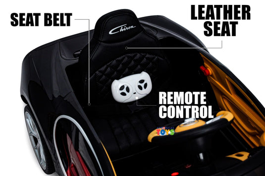 Licensed Bugatti R/C Car with Music, Leather Seat, and Multiple Color Options
