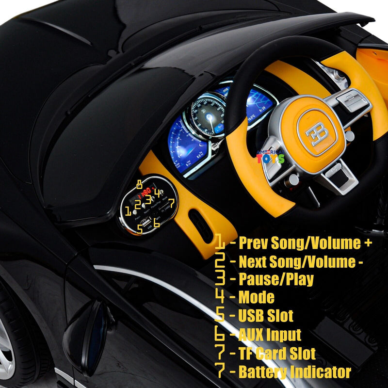 Load image into Gallery viewer, Licensed Bugatti R/C Car with Music, Leather Seat, and Multiple Color Options
