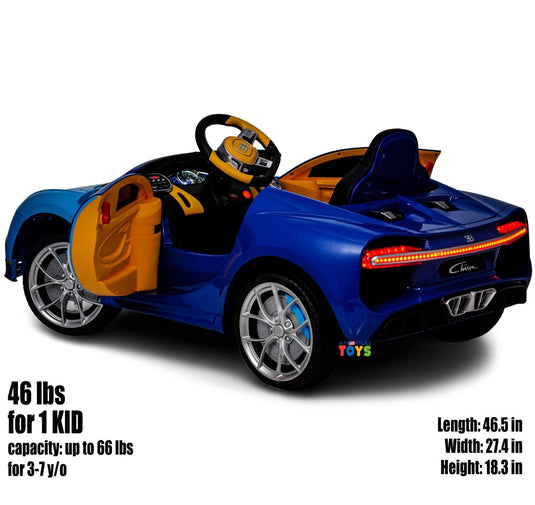 Licensed Bugatti R/C Car with Music, Leather Seat, and Multiple Color Options