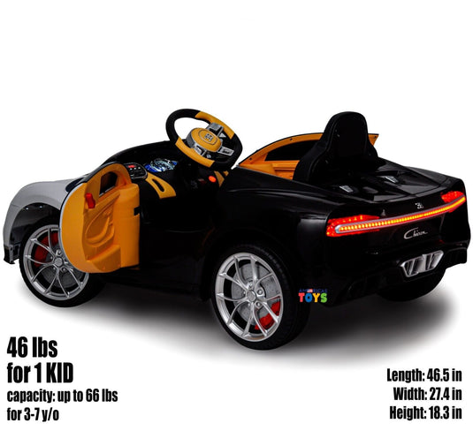 Licensed Bugatti R/C Car with Music, Leather Seat, and Multiple Color Options