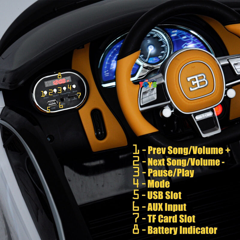 Load image into Gallery viewer, Licensed Bugatti R/C Car with Music, Leather Seat, and Multiple Color Options

