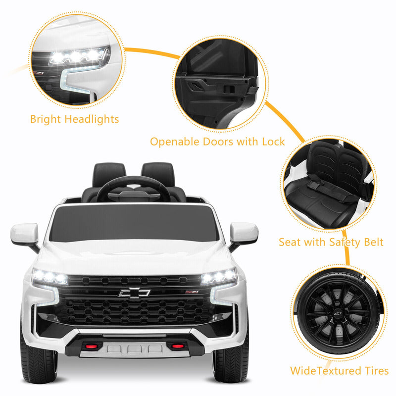 Load image into Gallery viewer, Licensed Chevrolet Silverado GMC 12V Ride-On Car Truck for Kids - White
