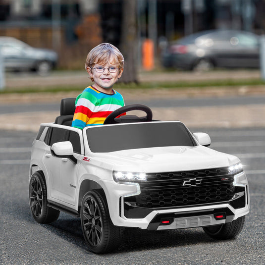 Licensed Chevrolet Silverado GMC 12V Ride-On Car Truck for Kids - White