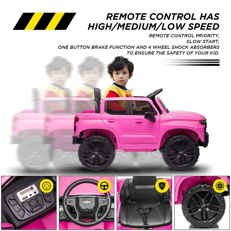 Load image into Gallery viewer, Rev Up the Fun with the 12V Licensed Chevrolet Silverado GMC Kid&#39;s Pink Car Truck
