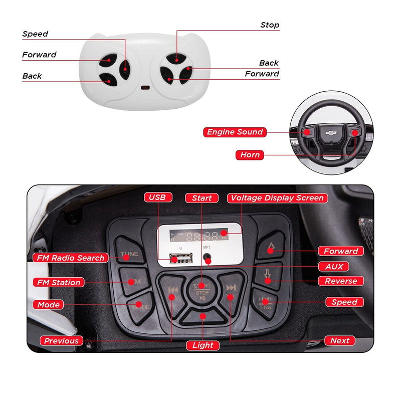 Load image into Gallery viewer, Licensed Chevrolet Silverado GMC Kids&#39; 12V Battery-Powered Ride-On Truck in Red
