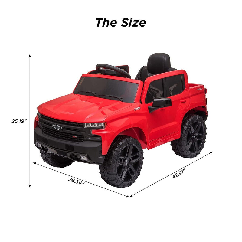 Load image into Gallery viewer, Licensed Chevrolet Silverado GMC Kids&#39; 12V Battery-Powered Ride-On Truck in Red
