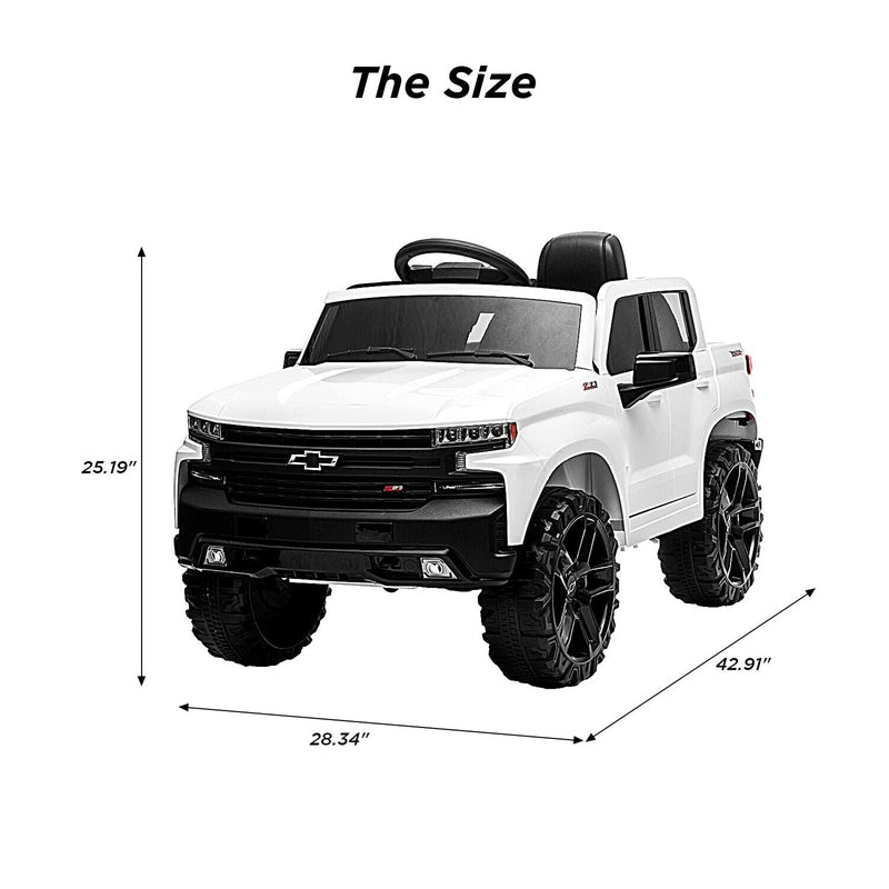 Load image into Gallery viewer, Licensed Chevrolet Silverado GMC White 12V Battery Powered Ride-On Truck for Kids
