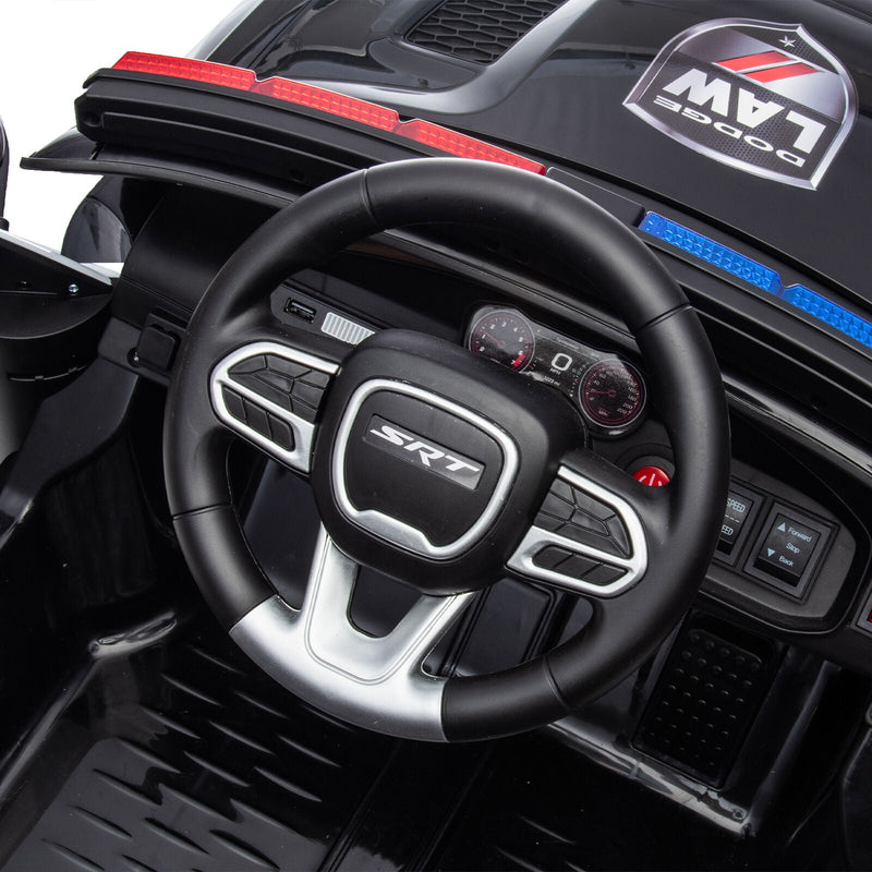 Load image into Gallery viewer, Licensed Dodge Charger 12V Ride-On Police Car with 3 Speeds and Bluetooth Connectivity
