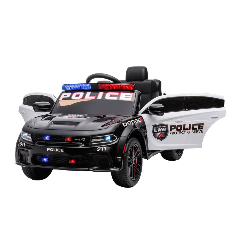 Load image into Gallery viewer, Licensed Dodge Charger 12V Ride-On Police Car with 3 Speeds and Bluetooth Connectivity
