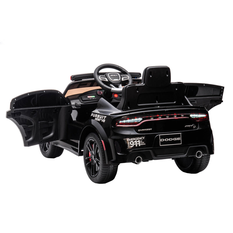 Load image into Gallery viewer, Licensed Dodge Charger 12V Ride-On Police Car with 3 Speeds and Bluetooth Connectivity
