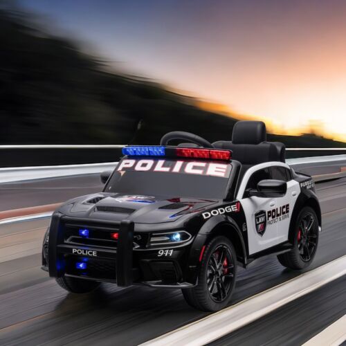 Load image into Gallery viewer, Licensed Dodge Charger Police Sports Car for Kids with LED Lights, USB and MP3 Capabilities - 12V
