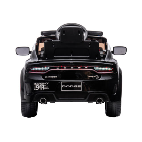 Licensed Dodge Charger Police Sports Car for Kids with LED Lights, USB and MP3 Capabilities - 12V