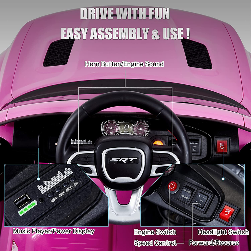 Load image into Gallery viewer, Licensed Dodge Charger SRT Hellcat 12V Electric Ride-On Car for Kids with 7Ah Battery
