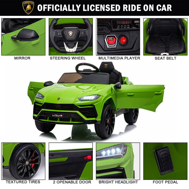 Load image into Gallery viewer, Rev up the Fun with the Lamborghini Urus 12V Electric Ride-On Car for Kids - Remote Controlled!
