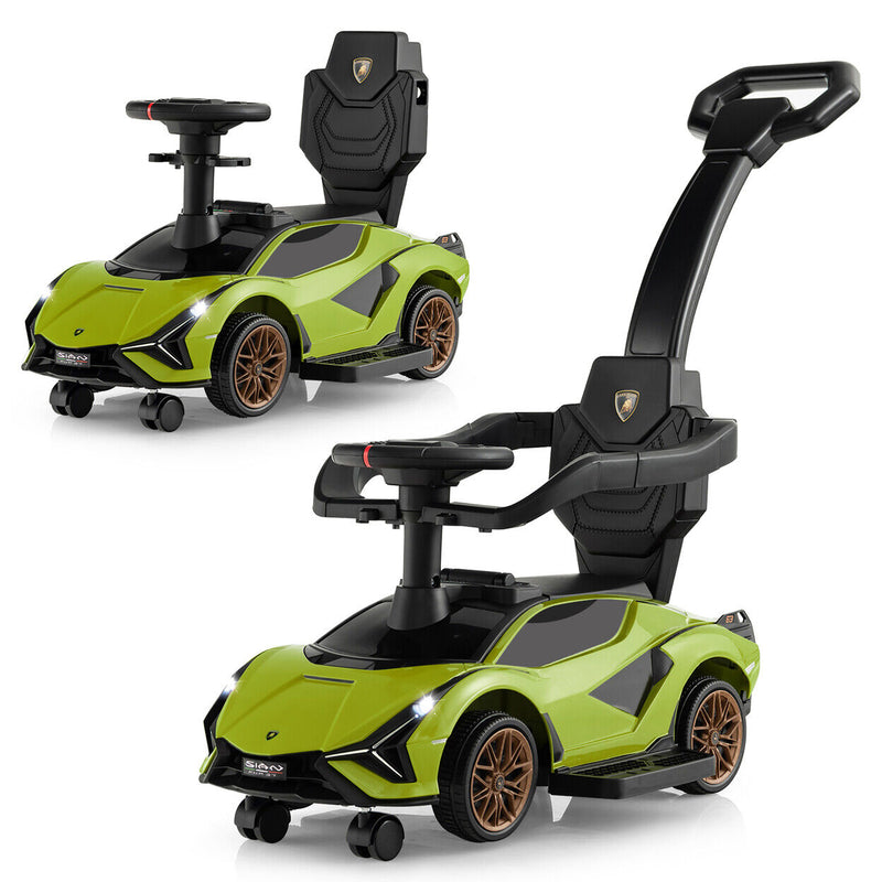 Load image into Gallery viewer, Licensed Lamborghini 3-in-1 Push Car with USB Port for Toddlers: Ride On, Walk, and Stroll in Style!
