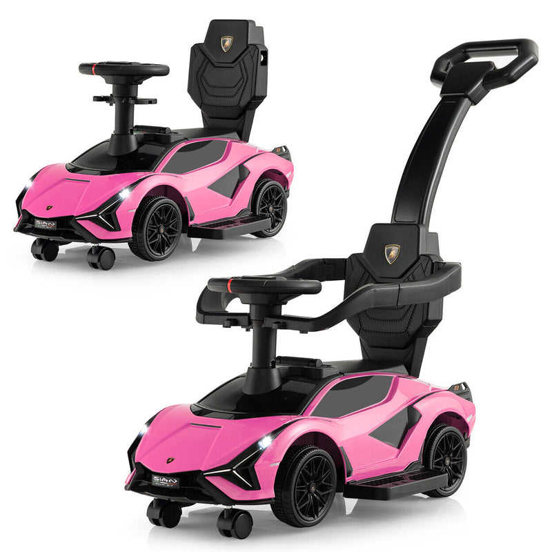 Load image into Gallery viewer, Licensed Lamborghini 3-in-1 Push Car with USB Port for Toddlers: Ride On, Walk, and Stroll in Style!
